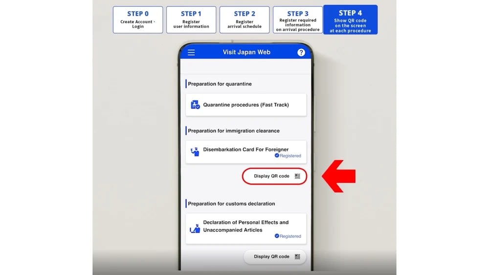 Bước 4: Lấy Mã QR Để Xuất Trình Tại Sân Bay Nhật Bản