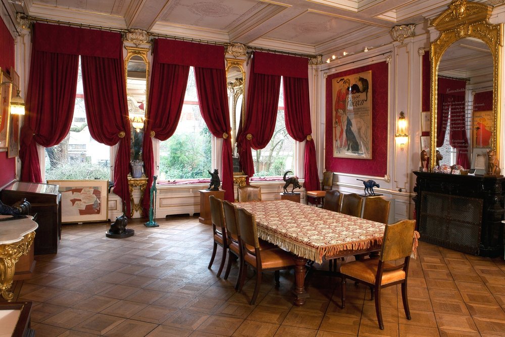 Cat-related art throughout this museum