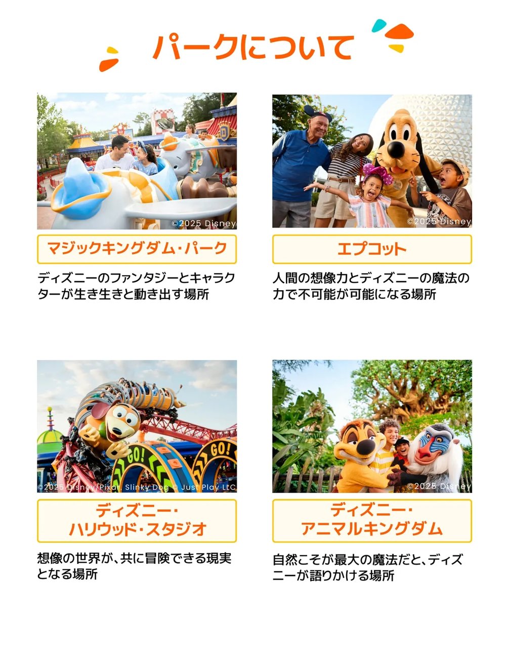 フロリダディズニー　4つのパーク紹介