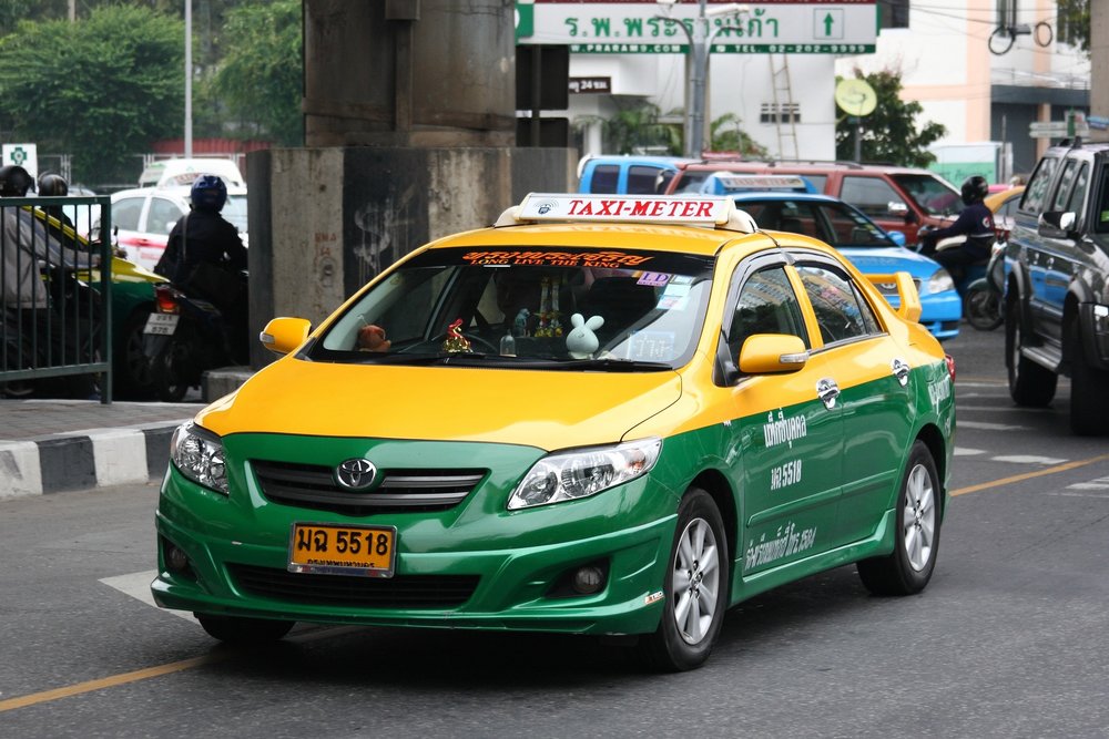 Taxi driving around Bangkok
