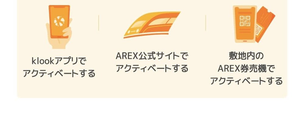 AREX 買い方　チケット　アクティベート方法