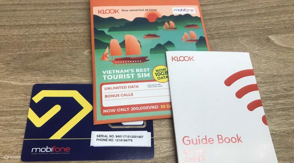 A Klook Mobifone Vietnam tourist SIM card package