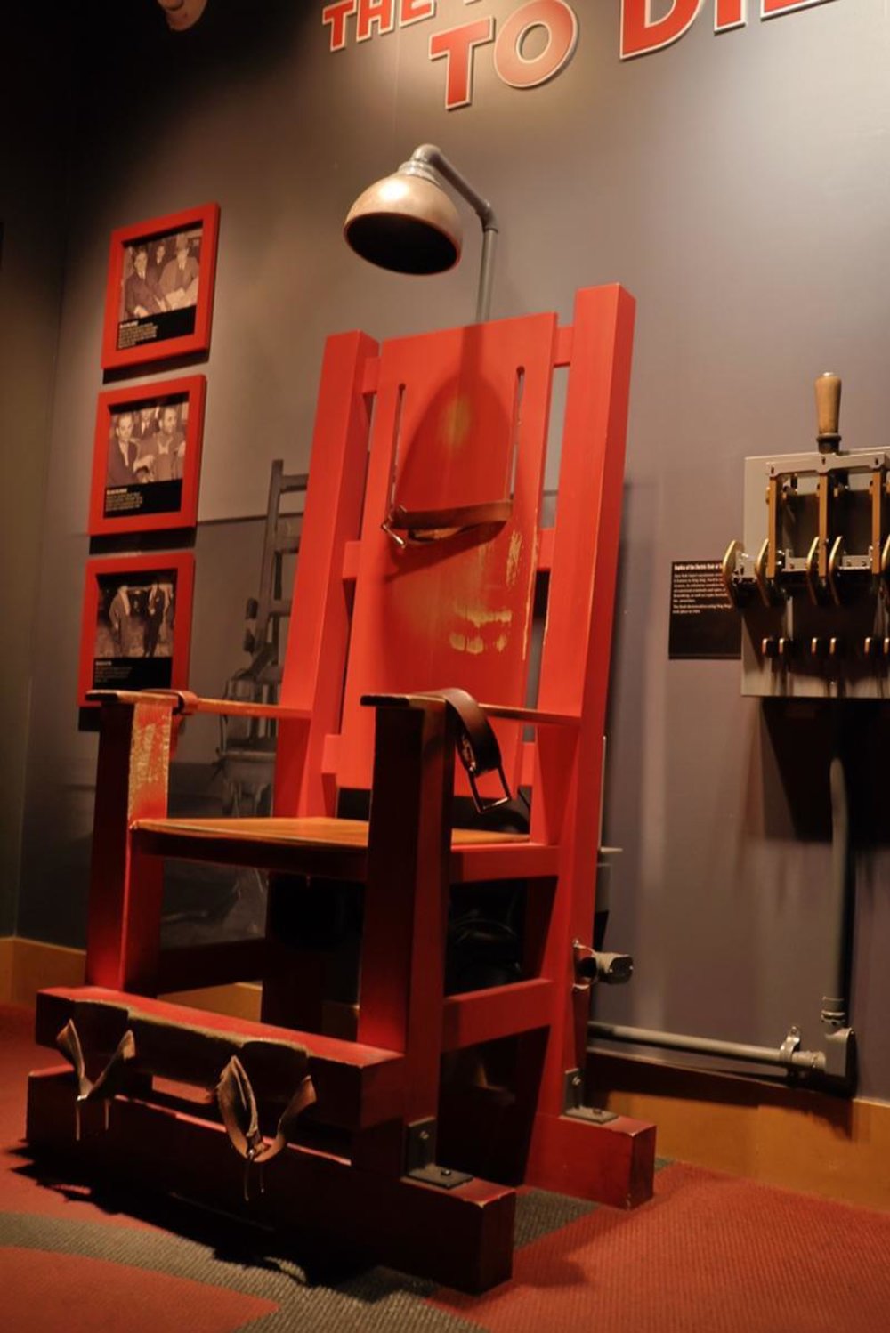 Electric chair exhibit at the Mob Museum Las Vegas Nevada