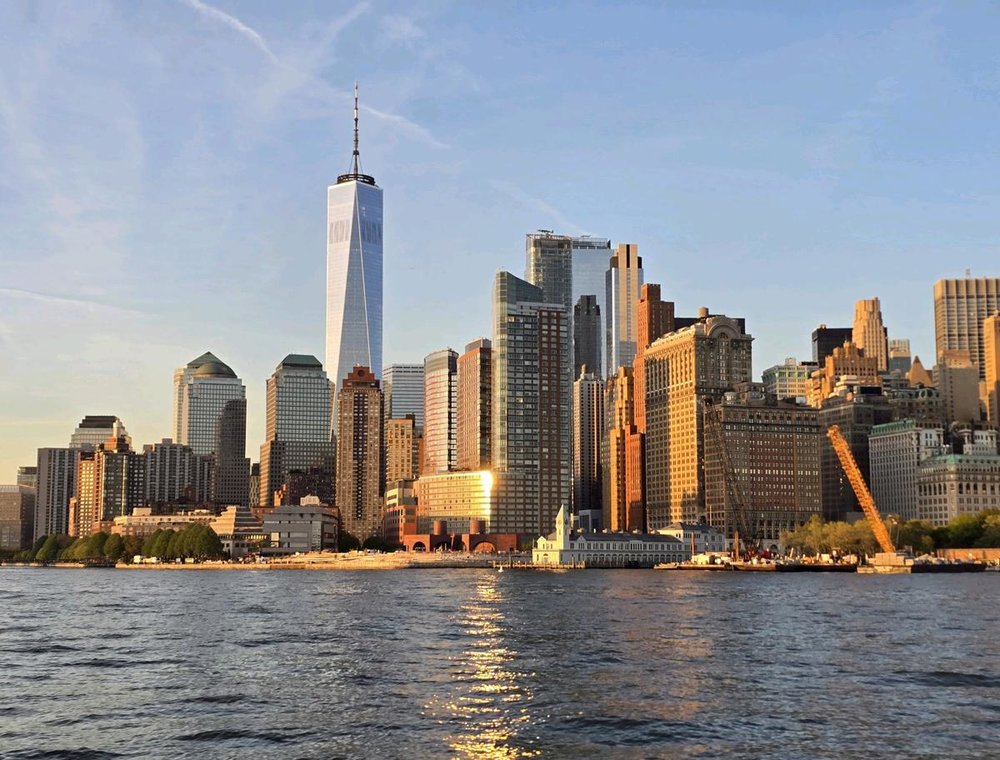 New York skyline seen from the river cruise