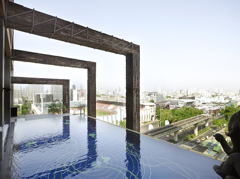 Rooftop pool overlooking the city