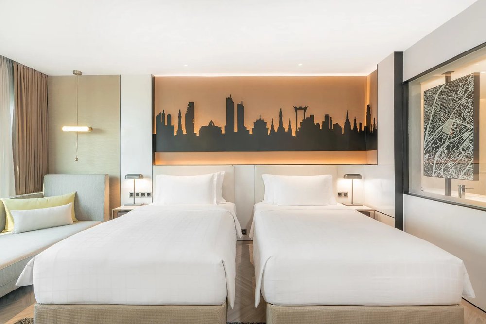 2 single beds room at Pathumwan Princess Hotel