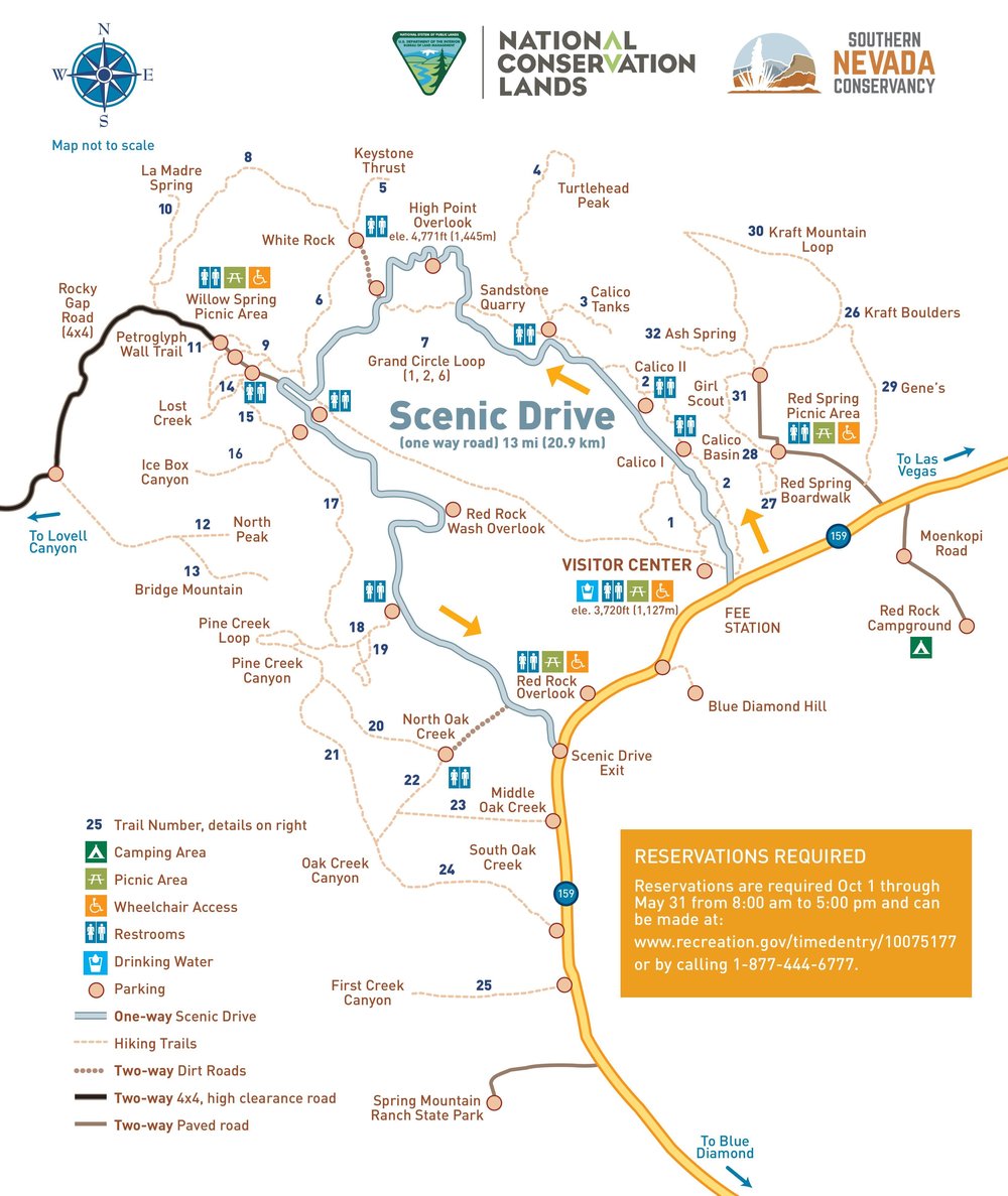 Trail Map from the Red Rock Canyon Website