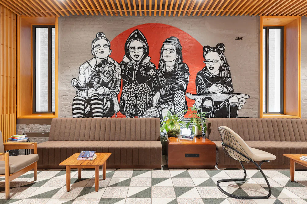 Picture-perfect painting at the lobby of Untitled at 3 Freeman Alley