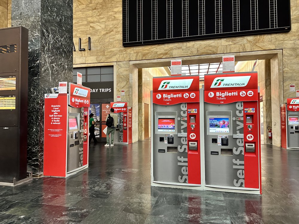trenitalia machines for ticket reservations at Florence Train Station