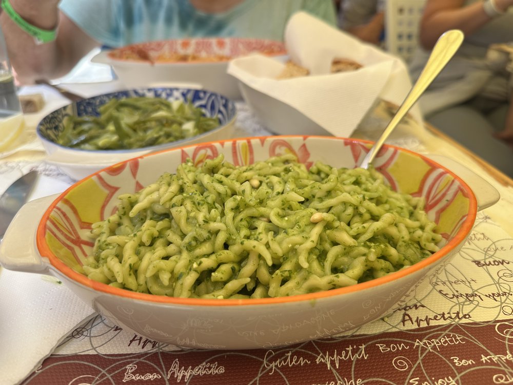 trofie al pesto in cinque terre italy