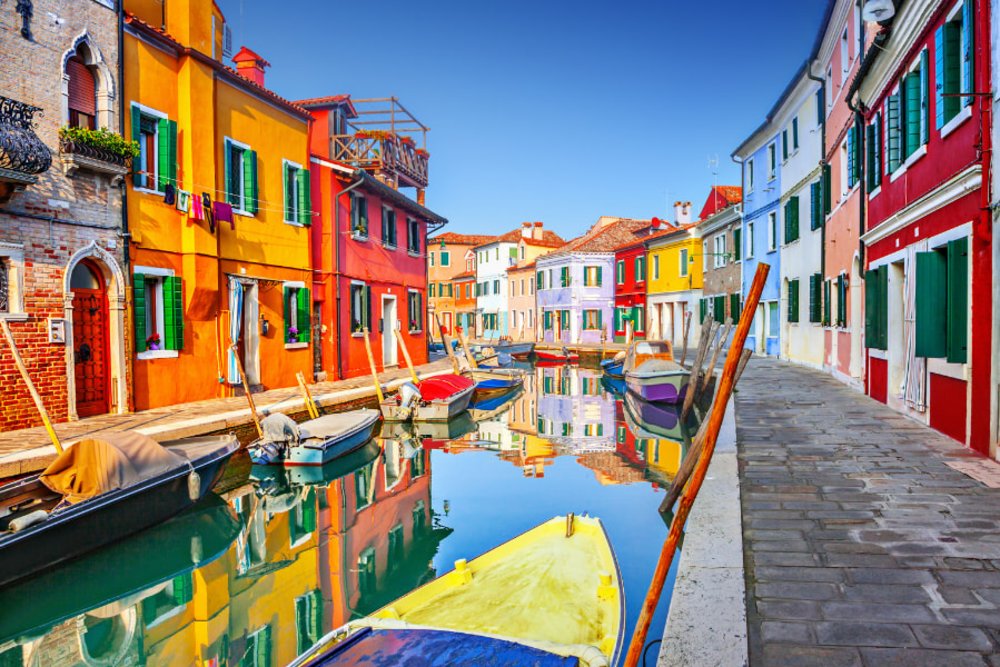 Colorful houses in Burano, Venice, Italy
