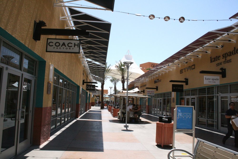 A line of stores at the Las Vegas North Premium Outlets
