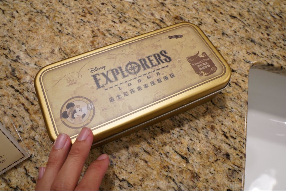 ディズニー・エクスプローラーズ：ロッジの宿泊体験談　ホテル　室内　アメニティ缶