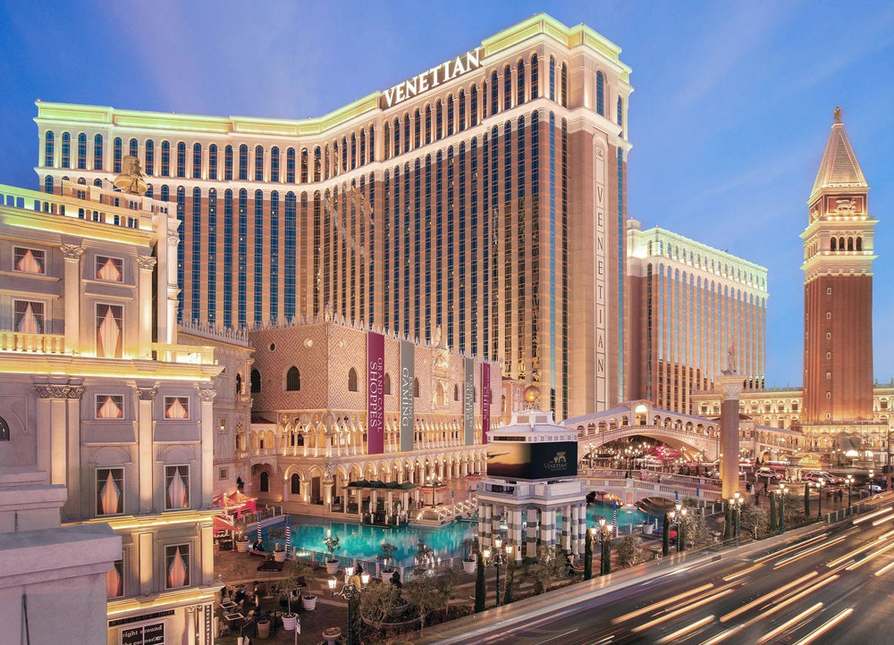 The Italian-inspired luxury hotel, The Venetian Resort, along the Las Vegas Strip 