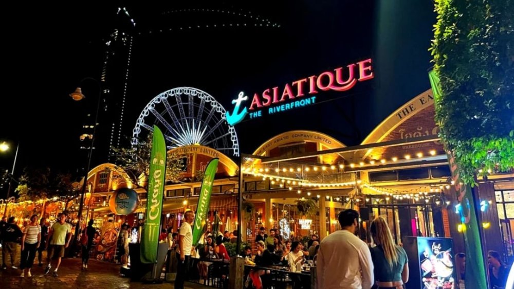 shot of the outside of asiatique, bangkok