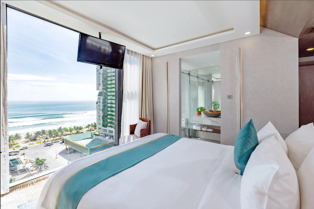 Get some well-deserved R&R at this modern beachfront location