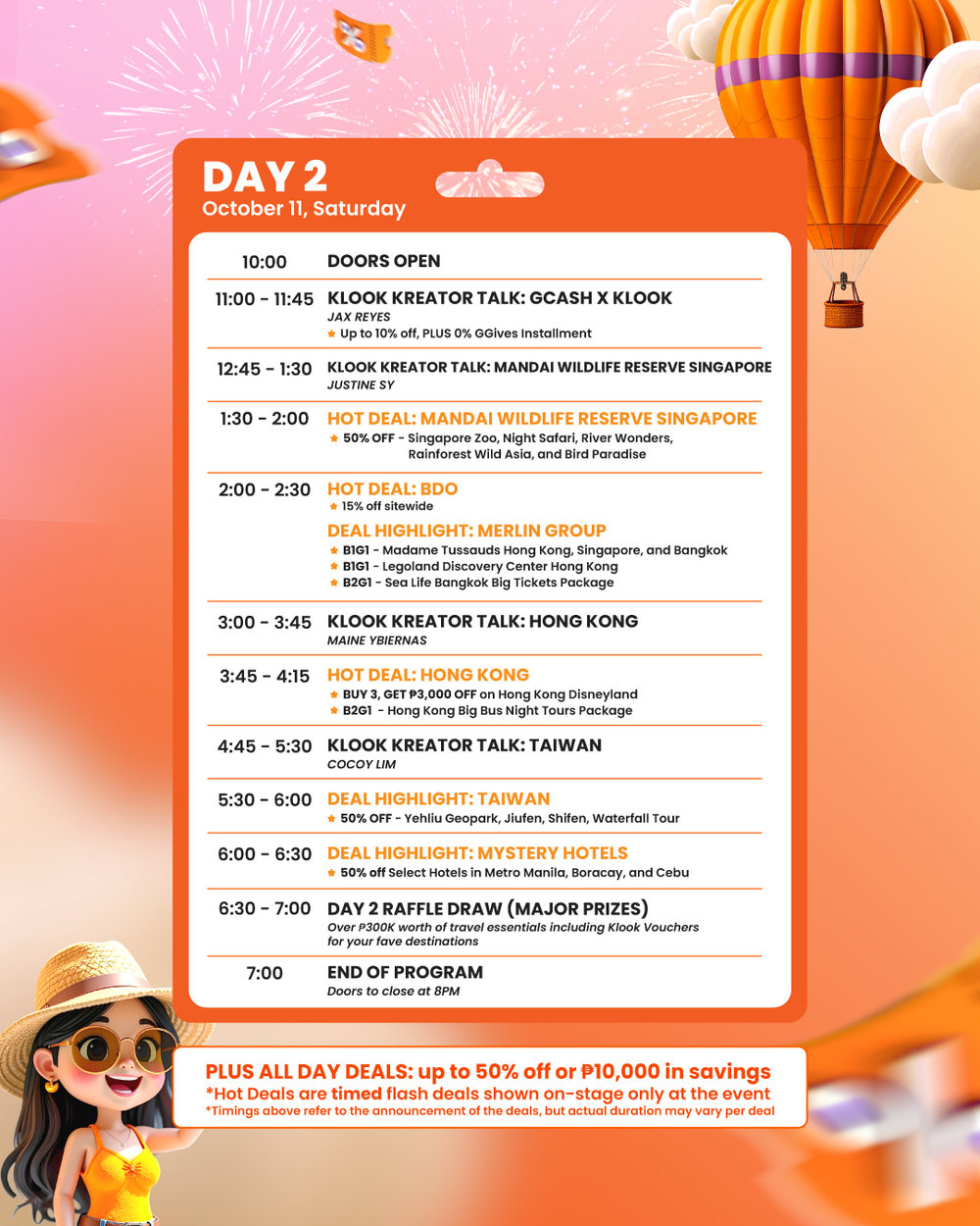 day 2 of klook travel fest ph schedule