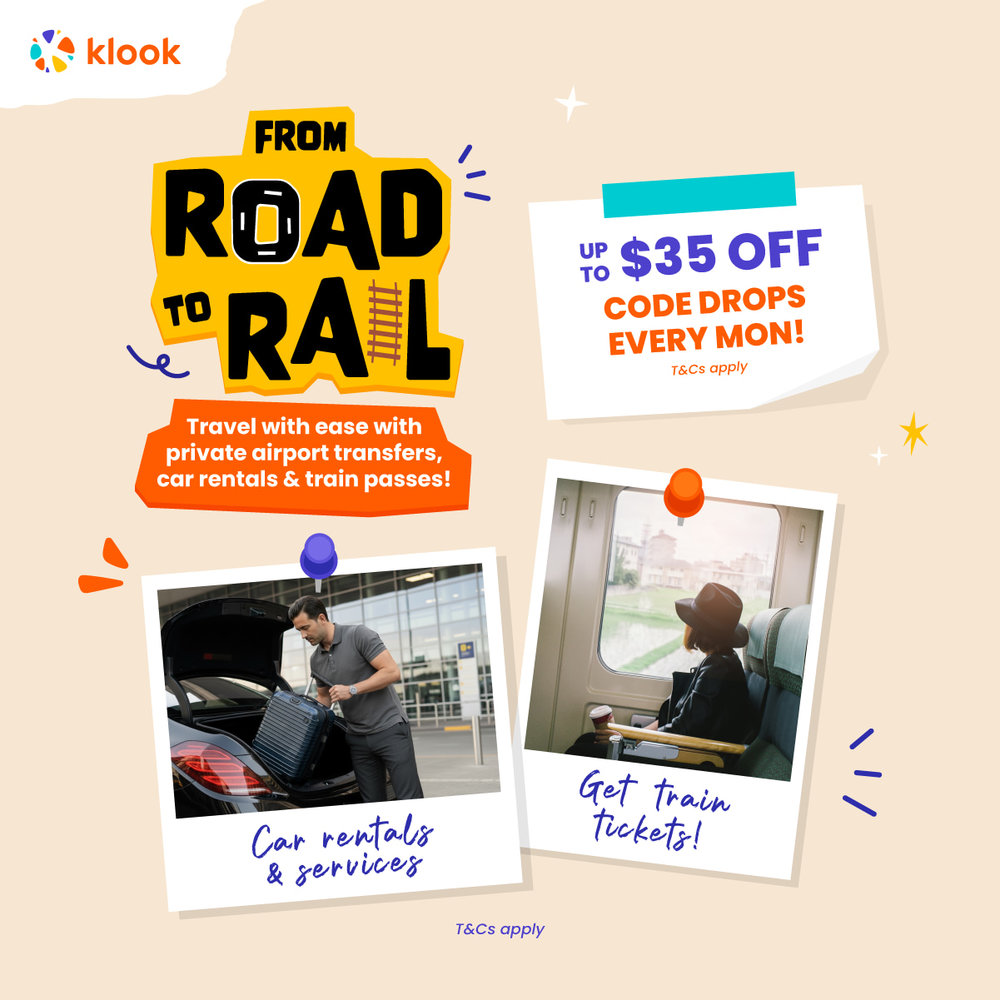 klook promo codes for train passes and car rental