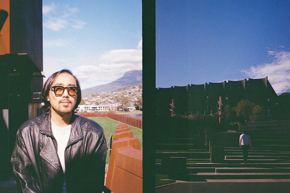 collage of film photos of chino and sights in MONA