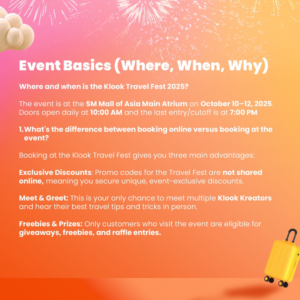 frequently asked questions of klook travel fest