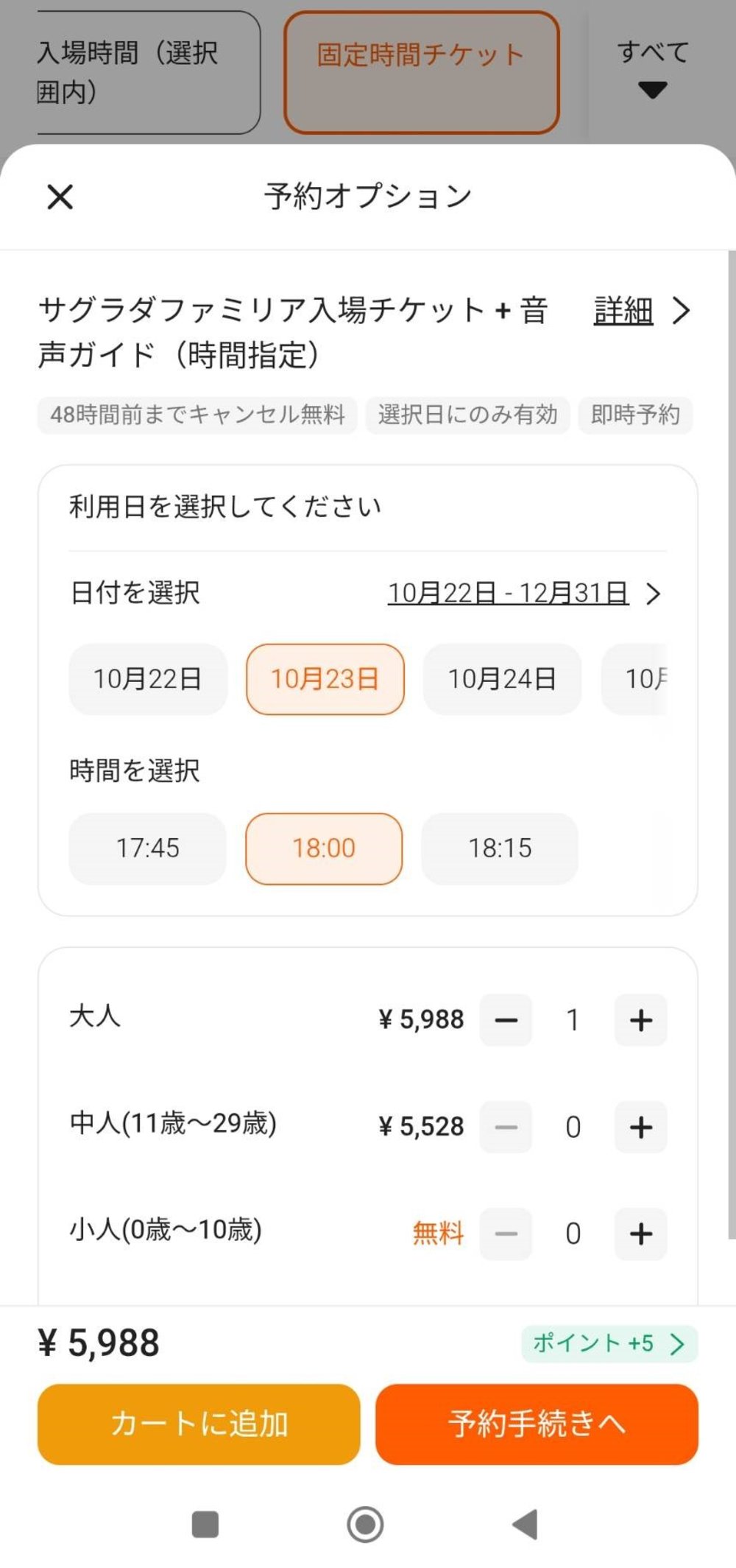 サグラダ・ファミリア チケット 買い方 予約ページ 固定時間チケット