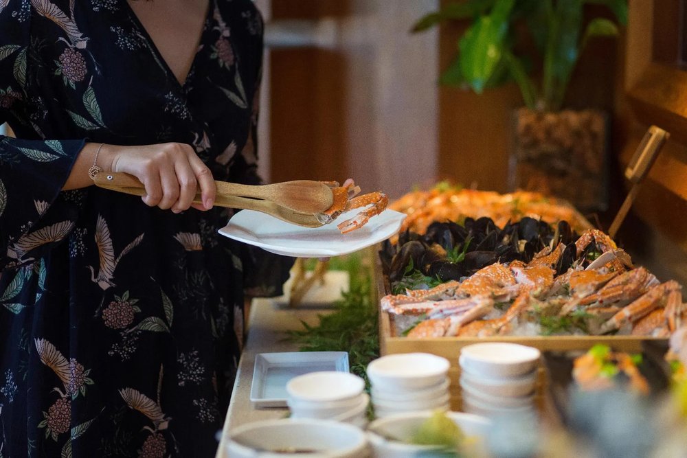 Crab at the seafood buffet option
