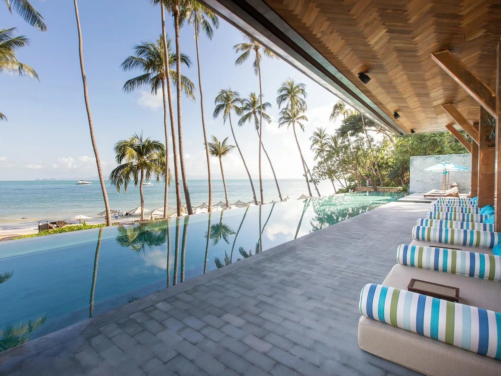 The Infinity pool at the Four Seasons Resort Koh Samui in Thailand