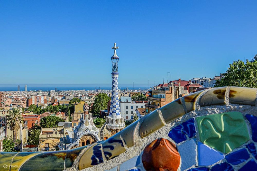 Overlooking view from the Greek Theater in Park Guell