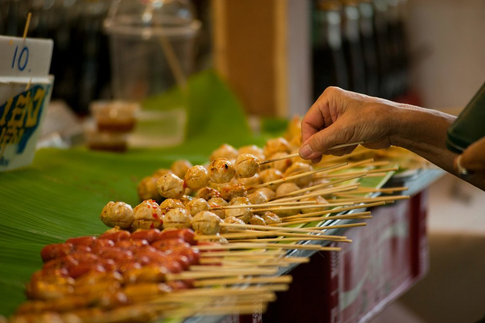 Skewer street food in Thailand