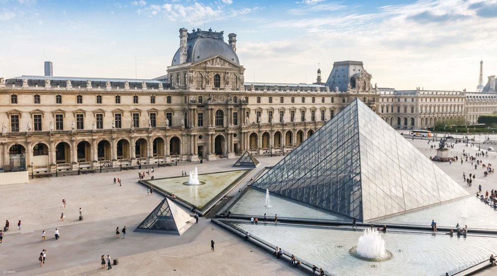 A panoramic view of the Louvre Museum, Paris