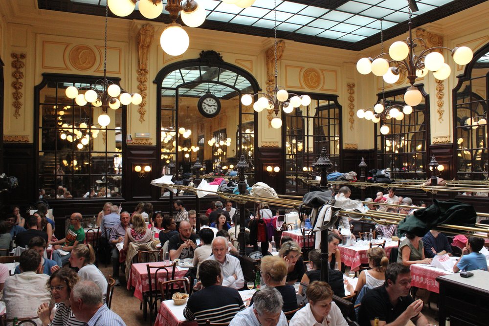 Inside the Bouillon Chartier, a historic Parisian restaurant
