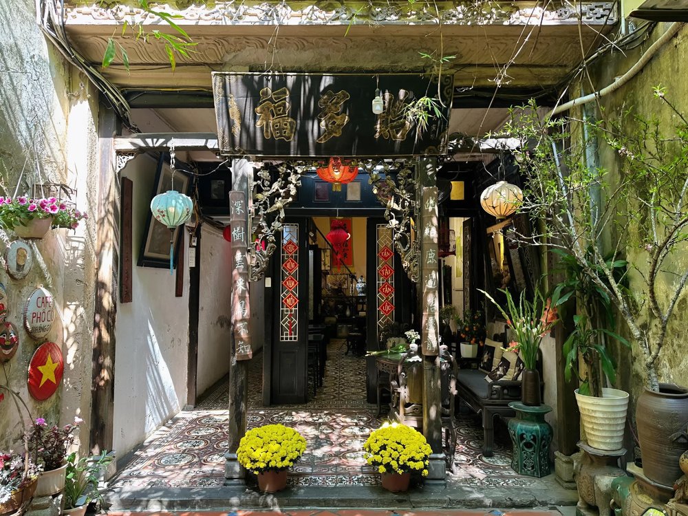 The entrance to Cafe Phố Cổ
