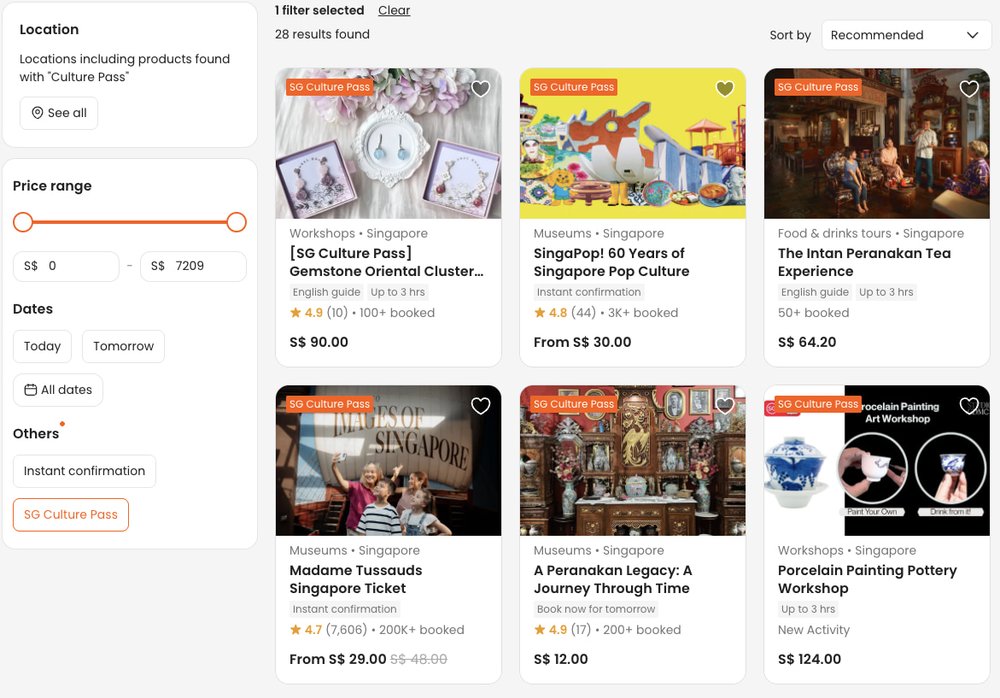 sg culture pass klook activities