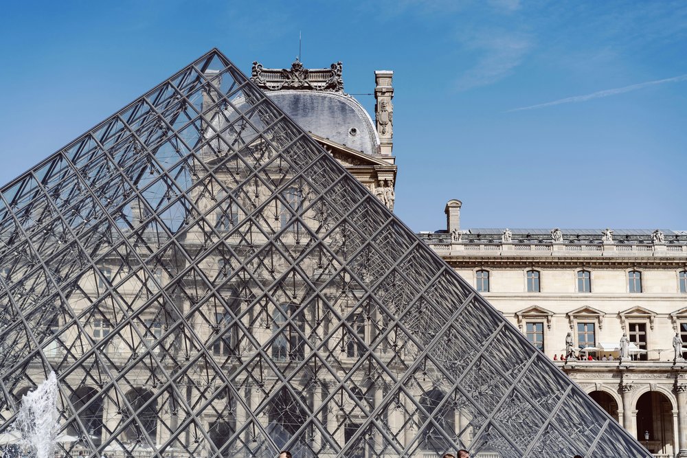 Outside the Louvre Museum in Paris