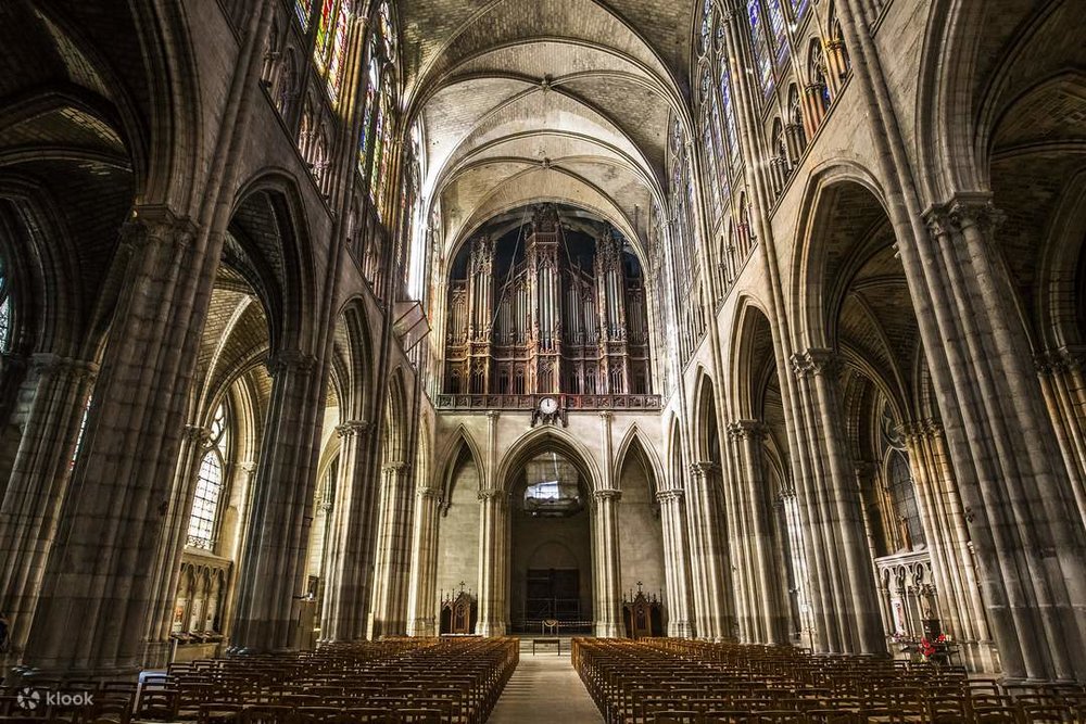 Saint-Denis Basilica Cathedral, famous for its stained glass windows and the crypt that is the resting place of many French monarchs.