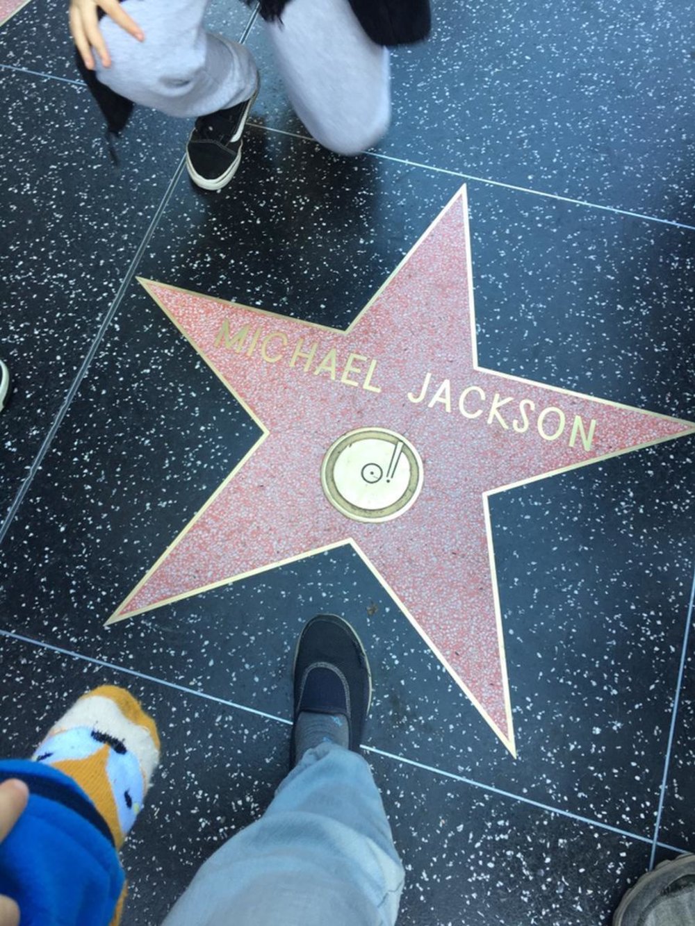 Close-up of Michael Jackson’s star on the Hollywood Walk of Fame in Los Angeles
