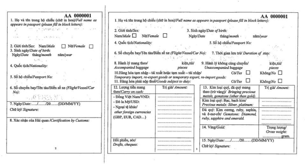 Điền Tờ Khai Bằng Giấy