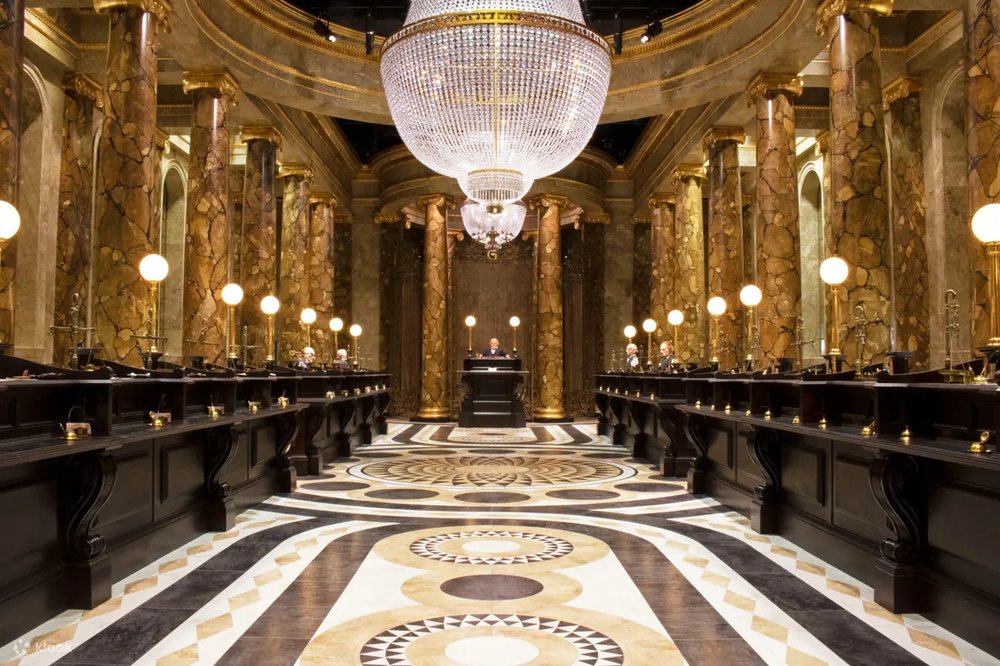 Inside the set of Gringotts Wizarding Bank