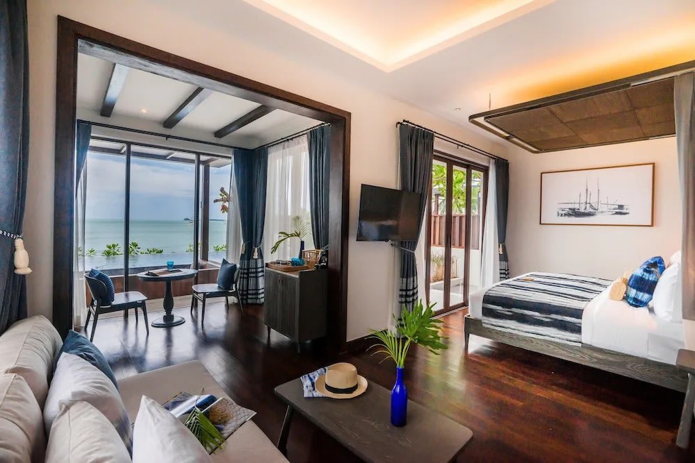 Modern beachfront suite overlooking the sea at Peace Resort Samui, Bophut