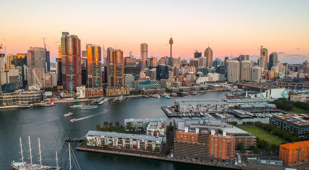 A view of Darling Harbour and Barangaroo from Pyrmont