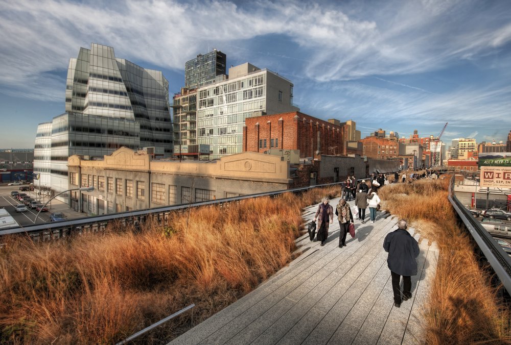 People walking on the High Line