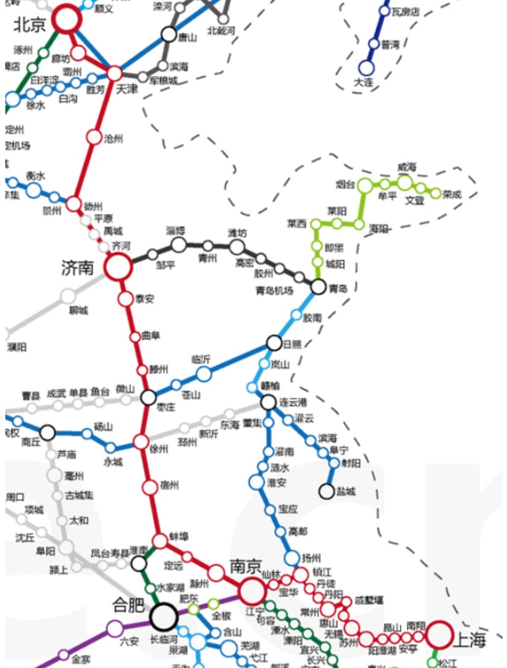 京滬高鐵路線圖