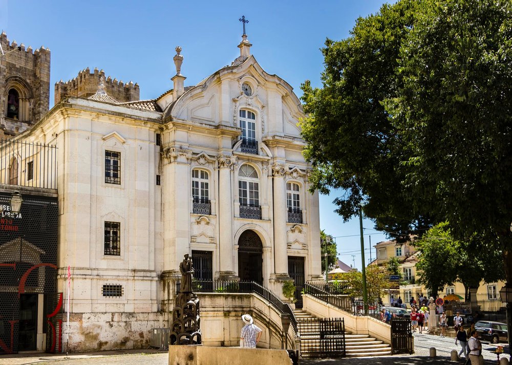 The facade of the Church of Saint Anthony in Alfama District.