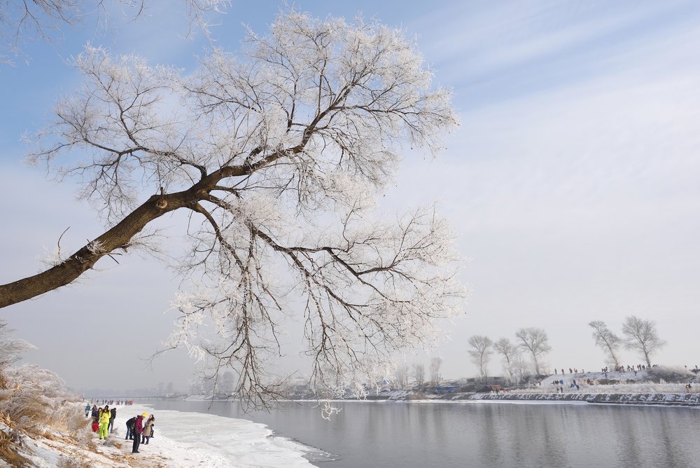 Jilin Rime Island เกาะน้ำแข็งปกคลุมต้นไม้
