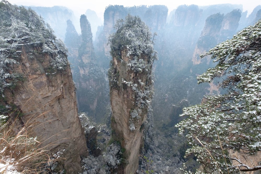 Zhangjiajie National Forest Park  “ภูเขาลอย” ในภาพยนตร์ Avatar ในฤดูหนาว