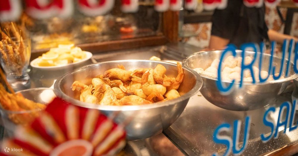 Fried seafood at a traditional Spanish tapas bar