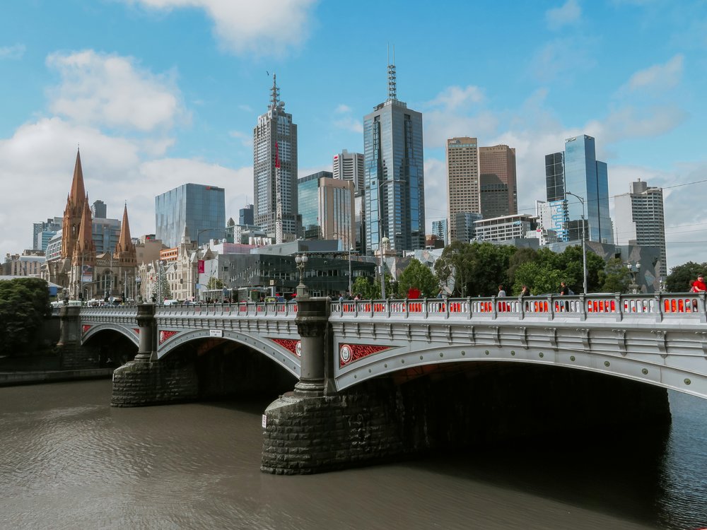 Scenic skyline in Melbourne