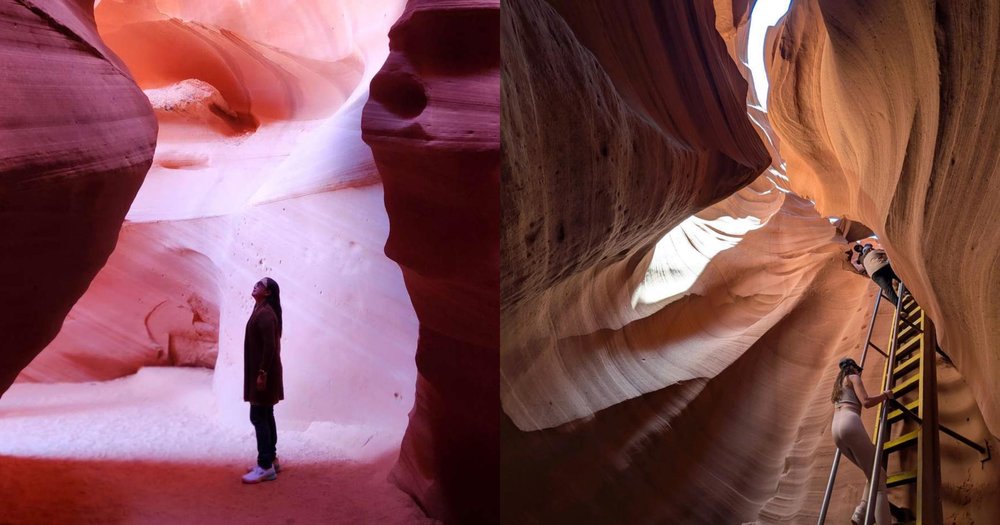 Comparison of Upper and Lower Antelope Canyon rock formations