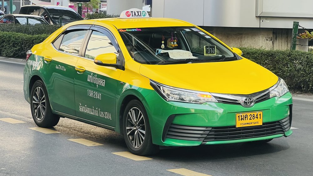 A taxi on the streets of Bangkok