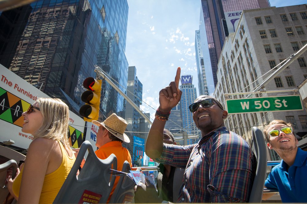 People on a bus in New York